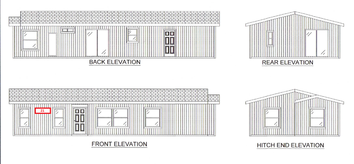 Elevation of home with lighted sign