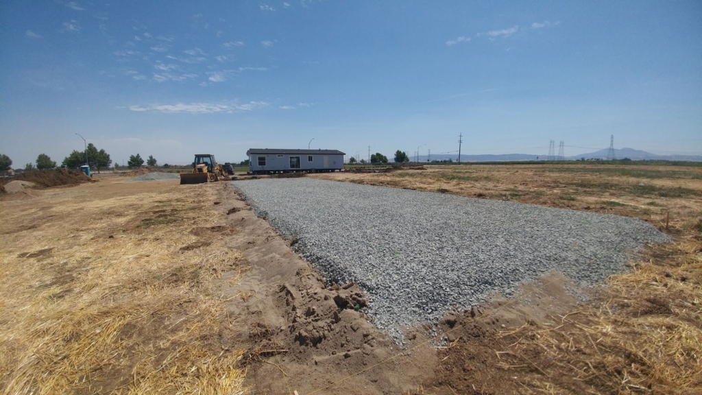 gravel field in country