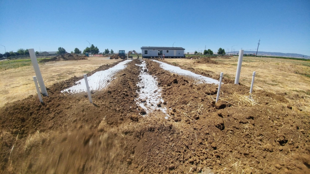 partially completed septic system