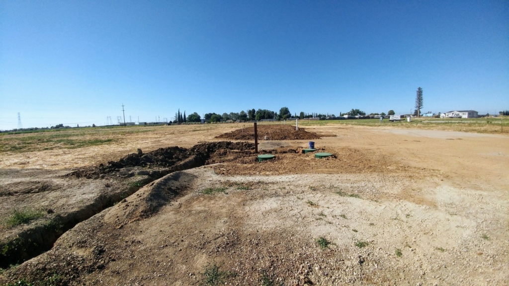 nearly competed septic system